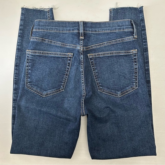 Topshop Jamie Skinny Jeans High Rise Ankle Length Raw Hem Dark Wash Size 26 - Picture 13 of 15